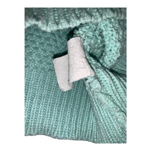 Vintage Billi Jo Crochet Chunky Knit Short Sleeve Sweater Scalloped USA M/L Blue - Picture 9 of 9